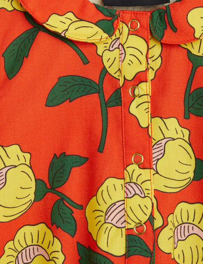 Orange Flowers Woven Bodysuit