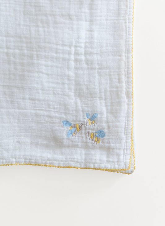 Bumblebee Embroidered Shawl Blanket