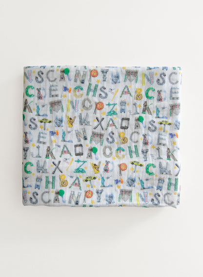 NYC Alphabet Soup Shawl Blanket