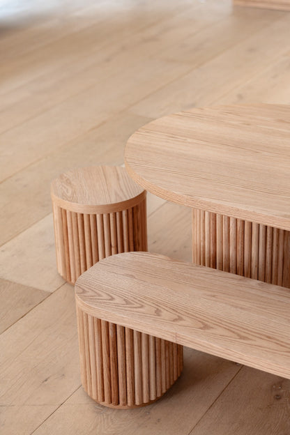 Fluted Oval Kids Table – Solid European Oak Activity Table