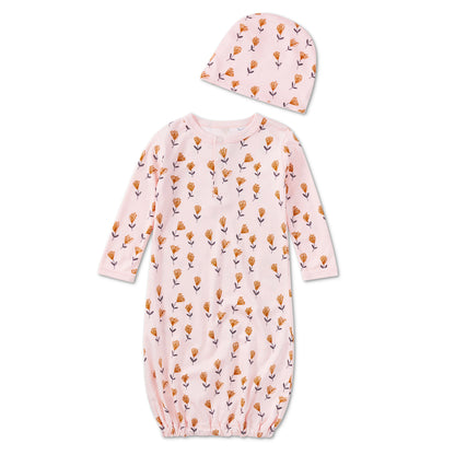 Bamboo Blend Hat & Sleepgown Set - Wild at Heart