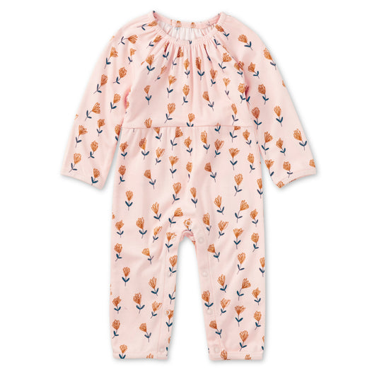 Bamboo Blend L/S Gathered Romper - Wild at Heart