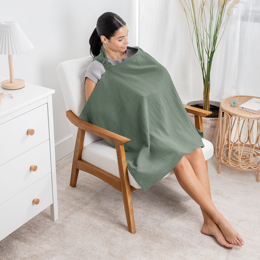 Muslin Nursing Cover, Pack of 2 in Fern and Pacific Blue