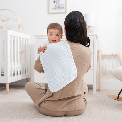 Muslin Burp Cloths in White