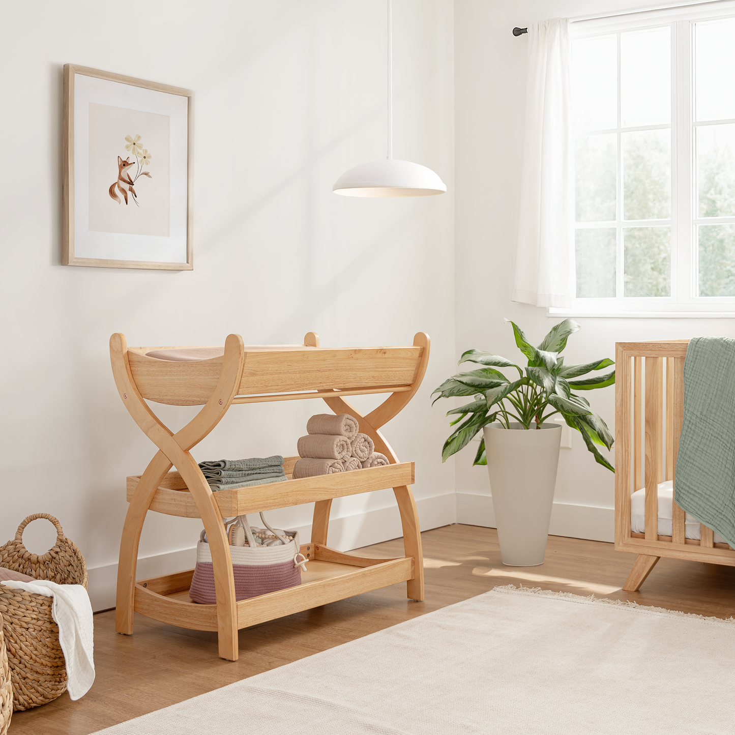 Baby Changing Table by Comfy Cubs - Natural Wood