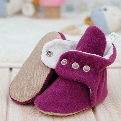 Organic Baby Booties, Newborn Booties Basic, Purple