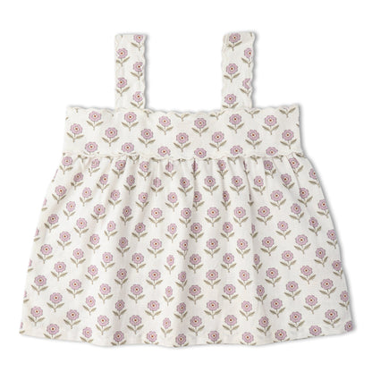 Organic Scalloped Top & Bloomers Set - Lavender