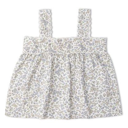 Organic Scalloped Top & Bloomers Set - Tulle Floral