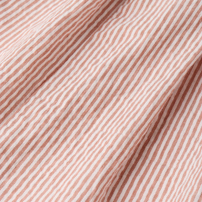 Organic Short Bubble Romper - Coral Stripes