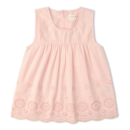 Organic Eyelet Top And Pant Set - Blush Eyelet