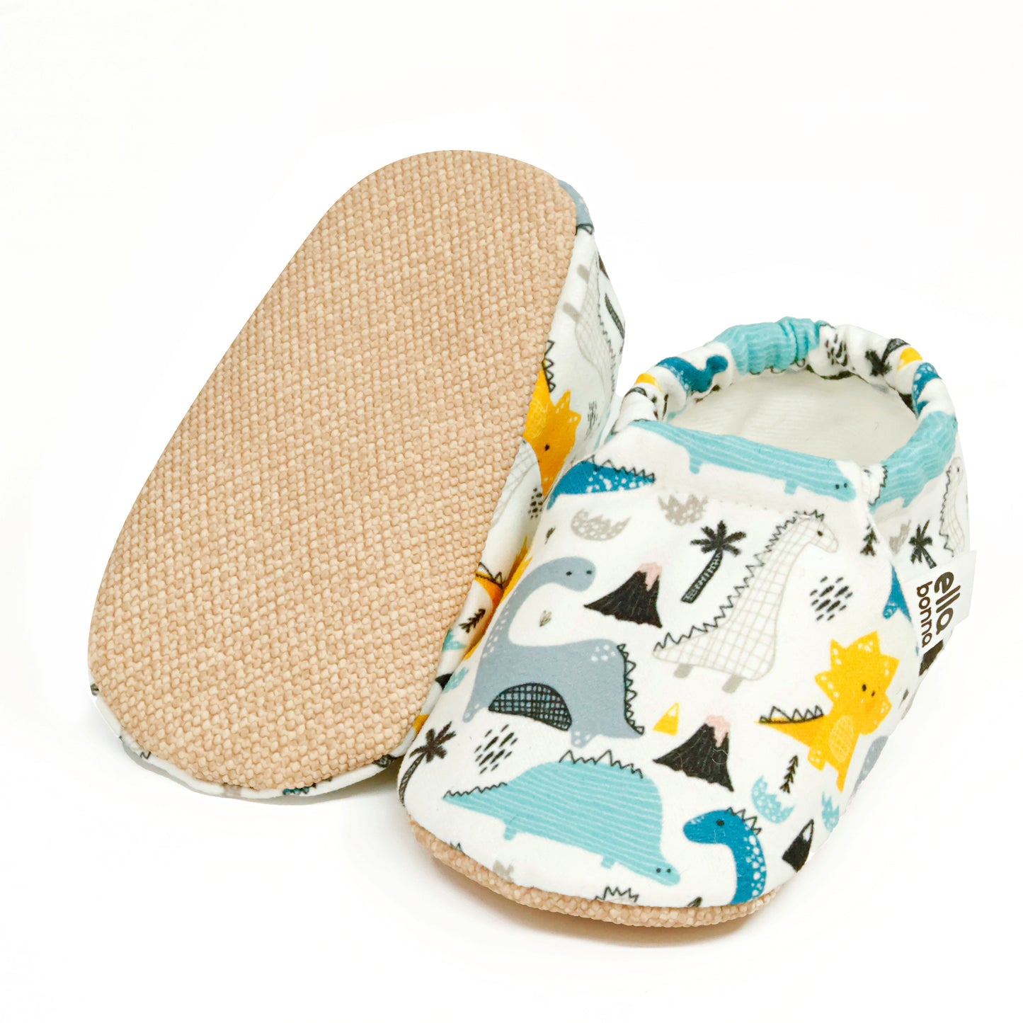 Ella Bonna Non-Slip Sole Dinosaur Patterned Baby Booties, Home Boot Slippers Nursery Shoes
