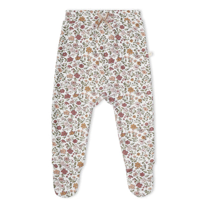 Organic Kimono Top & Footed Pants Set - Woodland Sprig