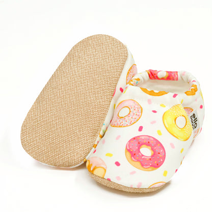 Ella Bonna Non-Slip Sole Doughnut Patterned Baby Booties, Home Boot Slippers Nursery Shoes