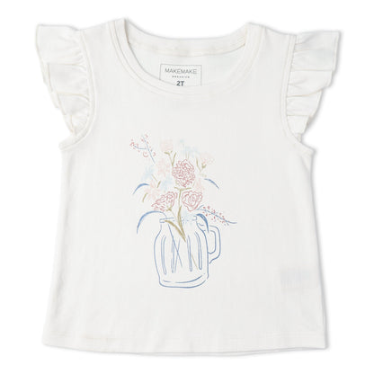Organic Sleeveless Flutter Top & Shorts Set - Spring Floral