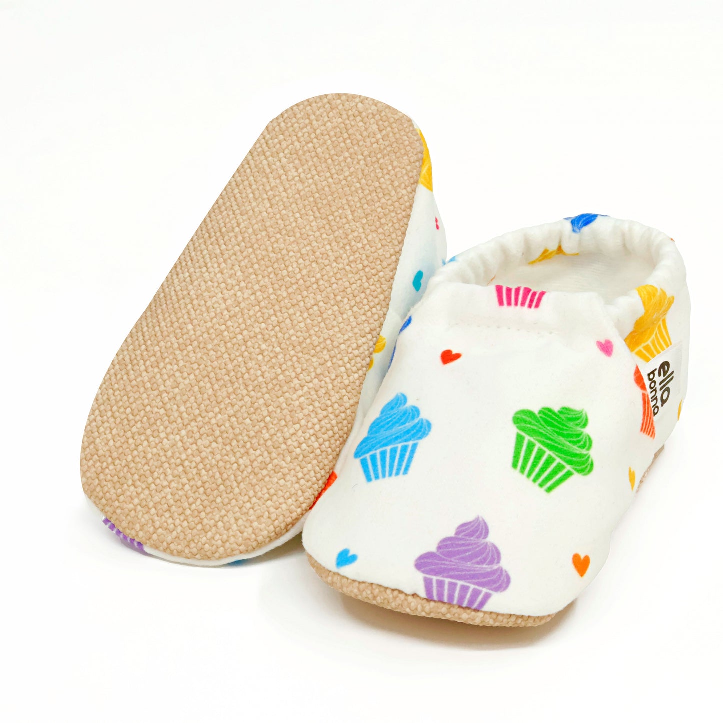 Ella Bonna Non-Slip Sole Cupcake Patterned Baby Booties, Home Boot Slippers Nursery Shoes