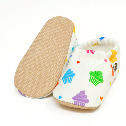 Ella Bonna Non-Slip Sole Cupcake Patterned Baby Booties, Home Boot Slippers Nursery Shoes