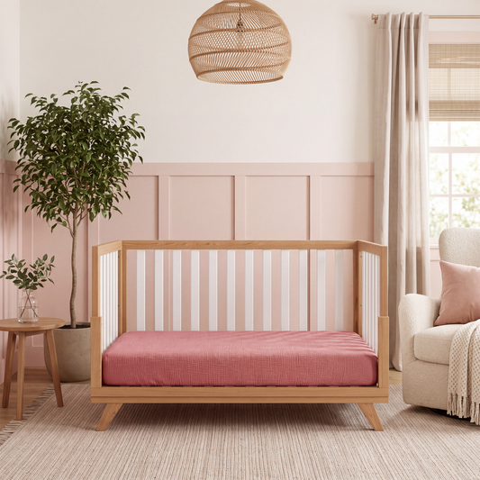 Muslin Fitted Crib Sheets, 2 Pack in Dusty Rose and Blush
