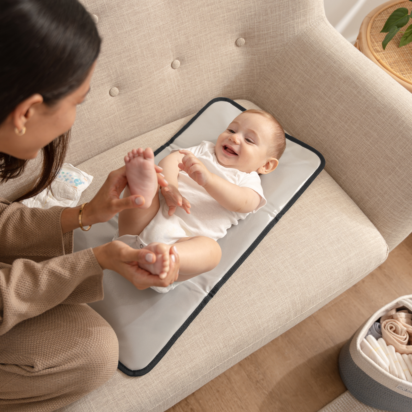 Compact Changing Pad in Solid Grey