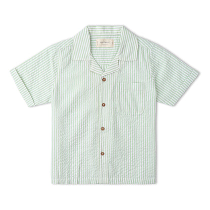 Organic Shirt & Shorts Set - Basil Stripes