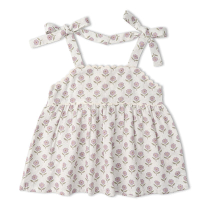 Organic Tie Up Top & Shorts Set - Lavender
