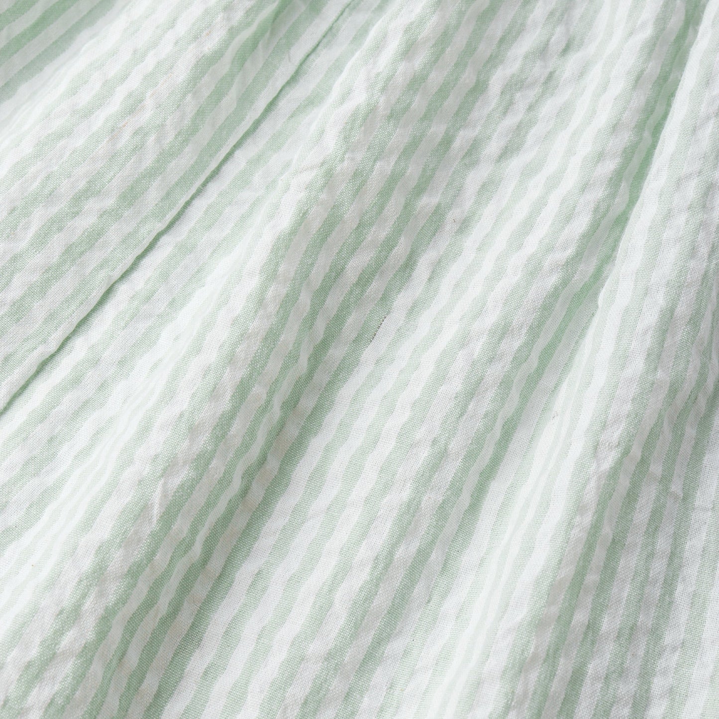 Organic Short Bubble Romper - Basil Stripes