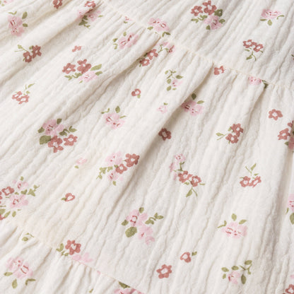 Organic Smocked Jumpsuit - Blush Floral