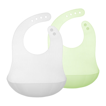 Silicone Bib with Pocket, Waterproof, Adjustable, 6 Months+
