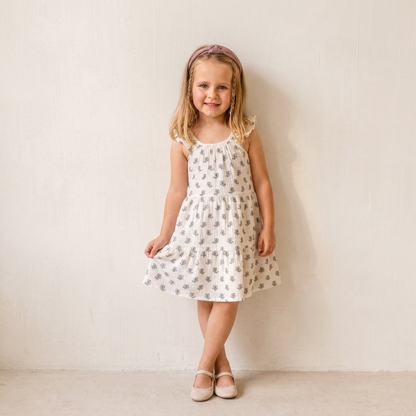 Organic Ruffle Tiered Dress - Poppy