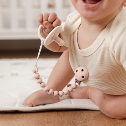 Pacifier Clips in  Blush and Mauve, 2 Pack