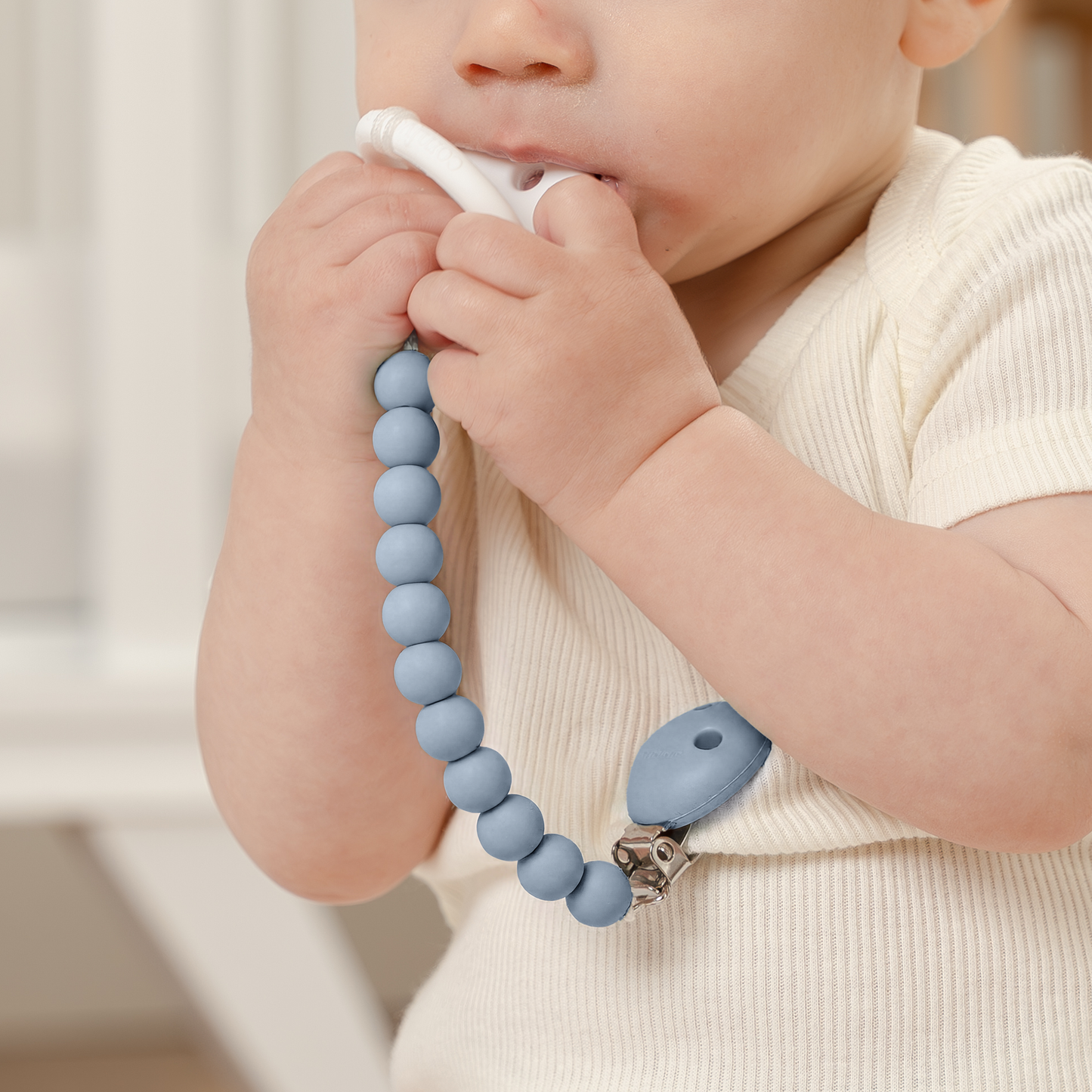 Pacifier Clips in Pacifier Clips - Pacific Blue and Sage, 2 Pack