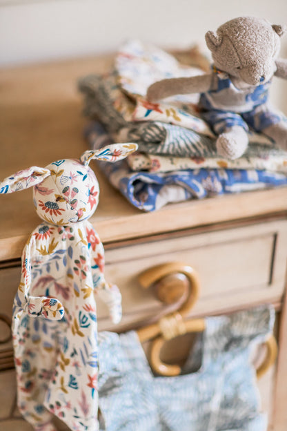 Muslin Bunny Lovey - Earthtone Floral