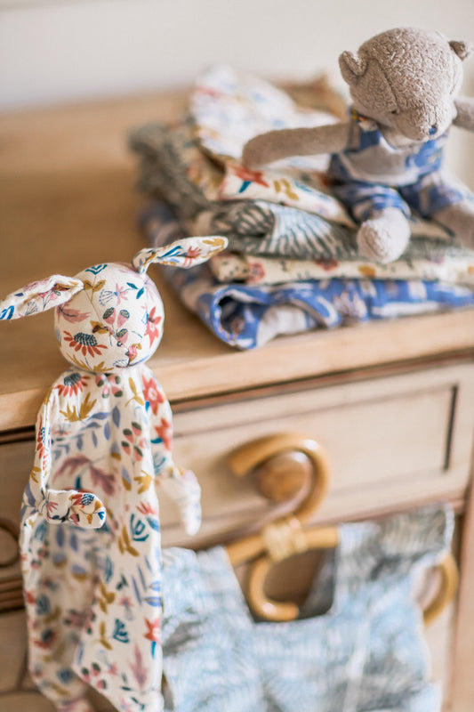 Muslin Bunny Lovey - Earthtone Floral