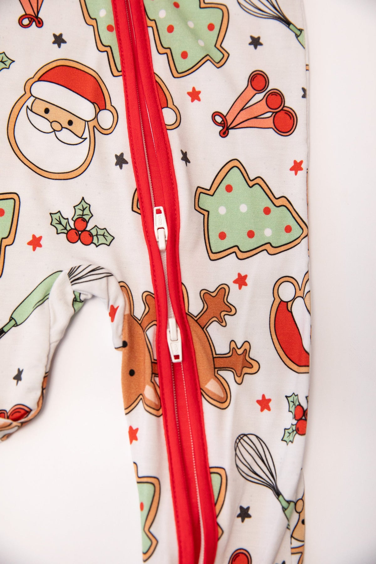 Christmas Cookies Baby Bamboo Zipper Romper