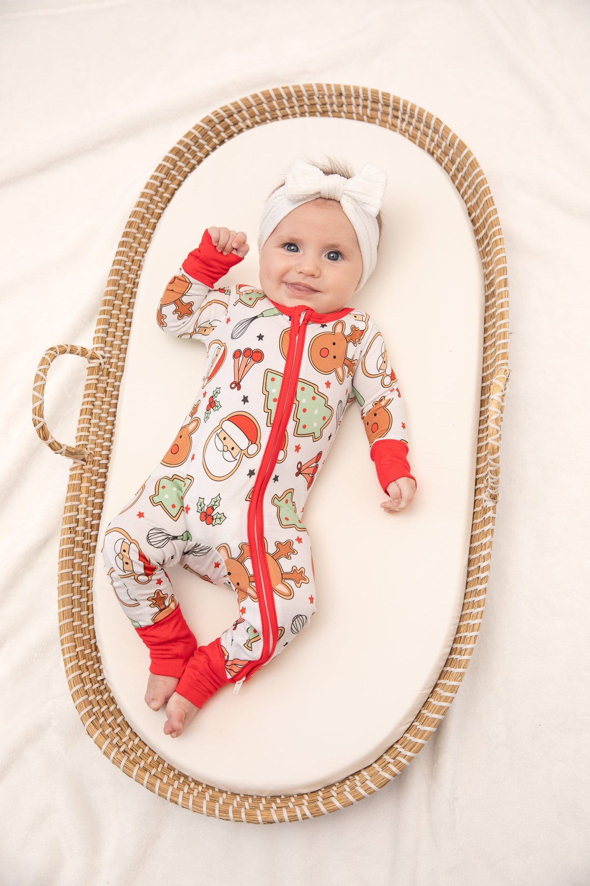 Christmas Cookies Baby Bamboo Zipper Romper