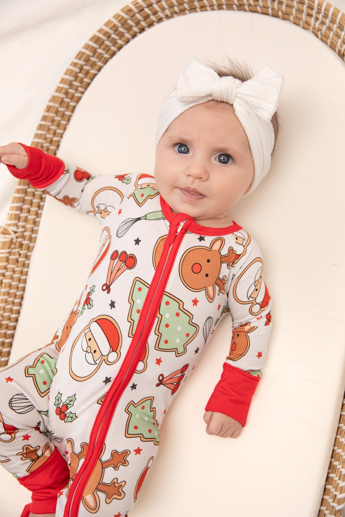 Christmas Cookies Baby Bamboo Zipper Romper