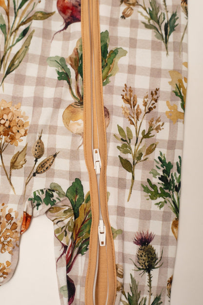 Fall Veggies Baby Bamboo Zipper Romper