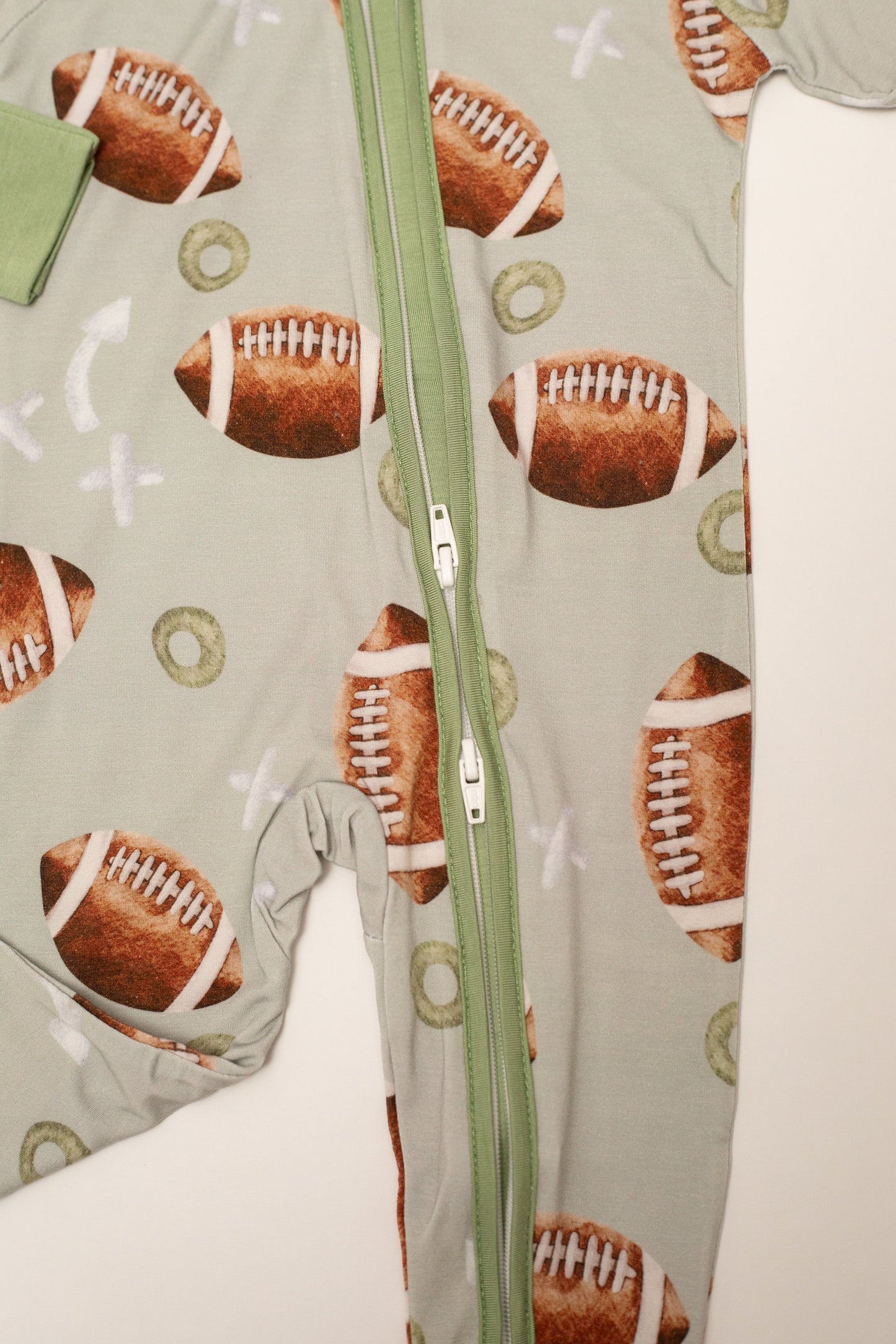 Football Baby Bamboo Zipper Romper