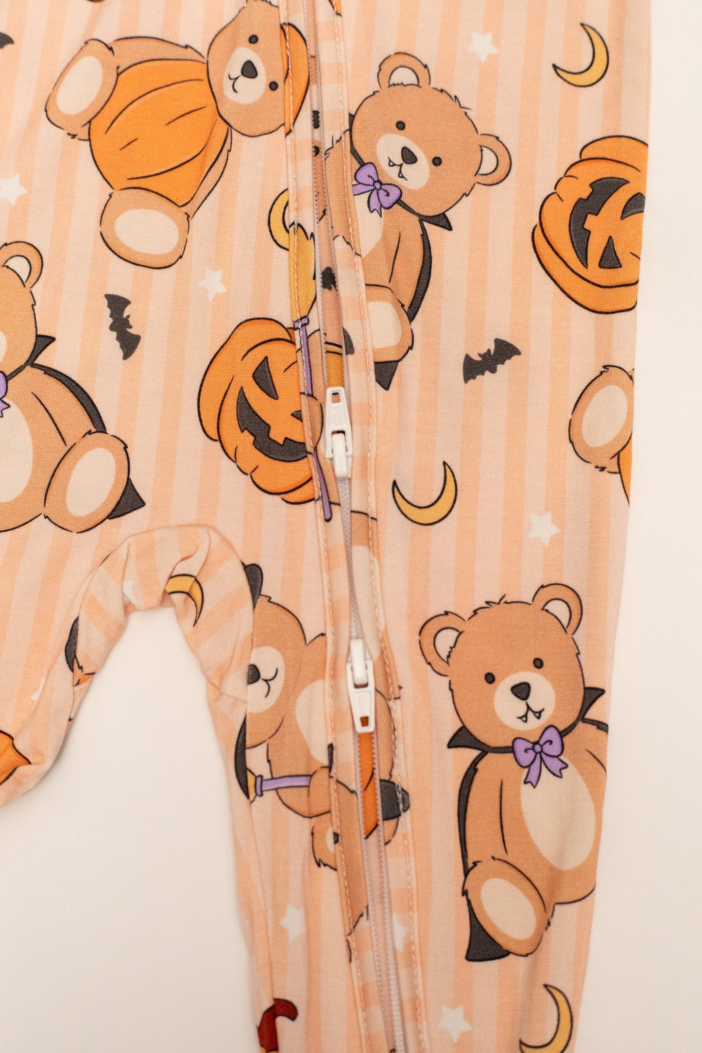 Halloween Teddy Baby Bamboo Zipper Romper