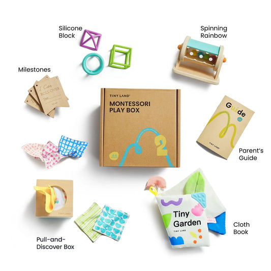 Brain & Hands Playset — Montessori Box (4–6 Months) + Activity Cube