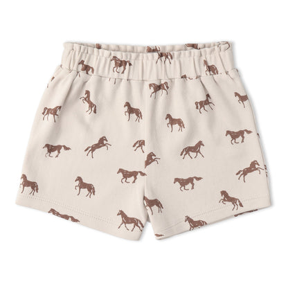 Organic Drop Shoulder Tee & Shorts Set - Horses