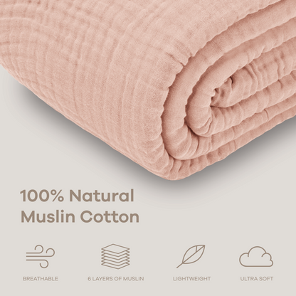Adult Muslin Blanket in Blush