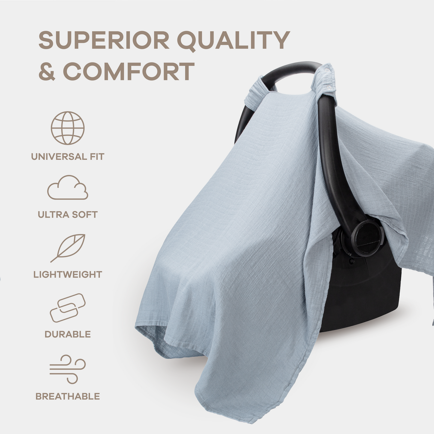 Baby Car Seat Cover in Pacific Blue