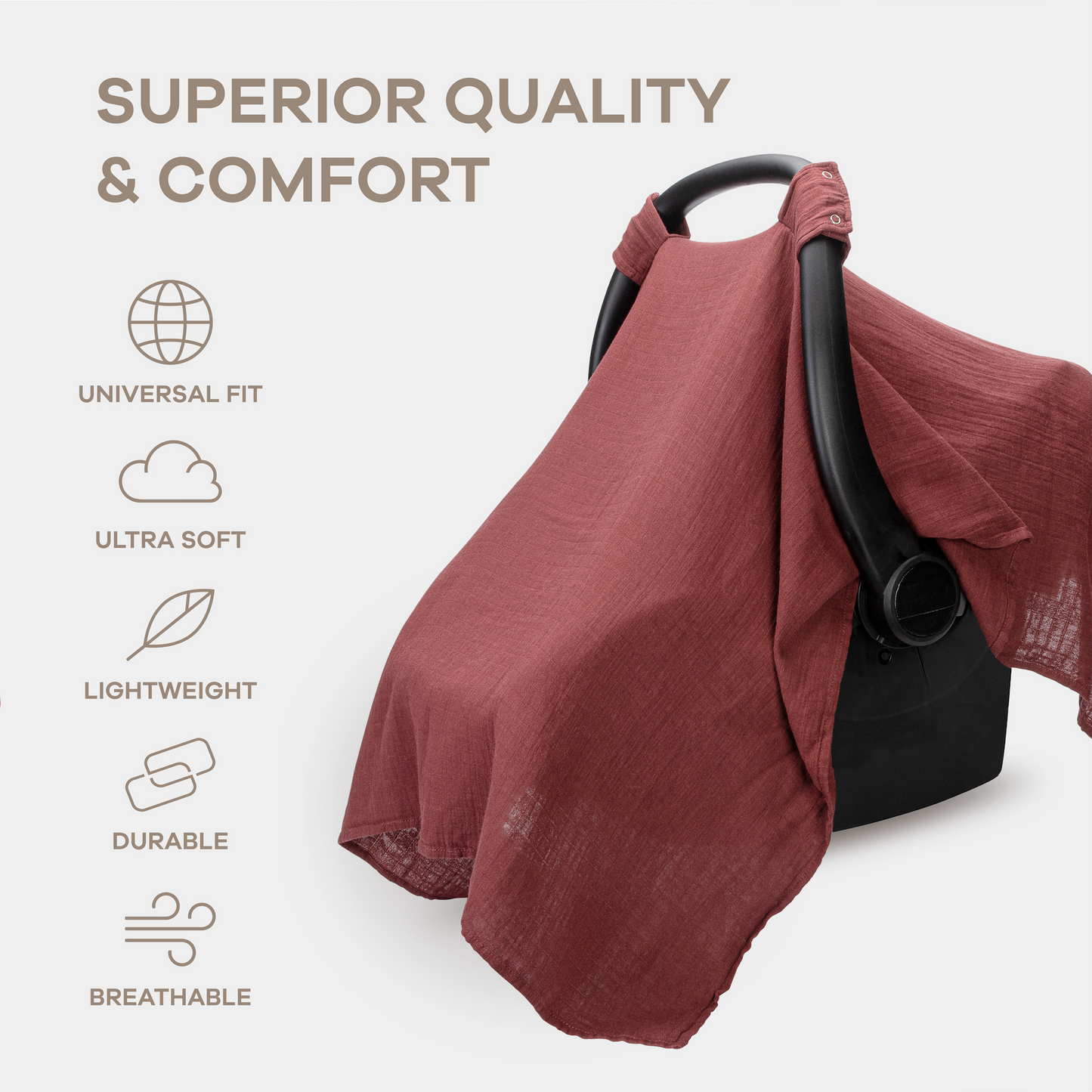 Baby Car Seat Cover in Wine