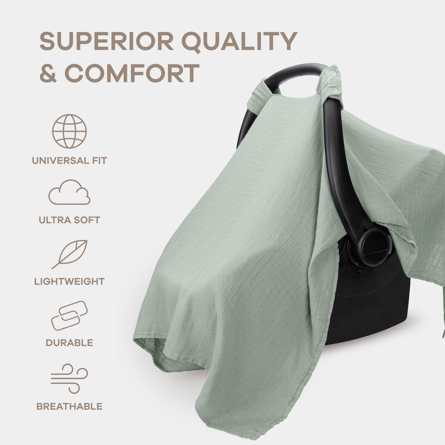 Baby Car Seat Cover in Fern