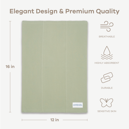 Cotton Burp Cloths in Sage