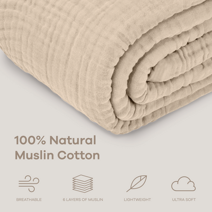 Adult Muslin Blanket in Sand