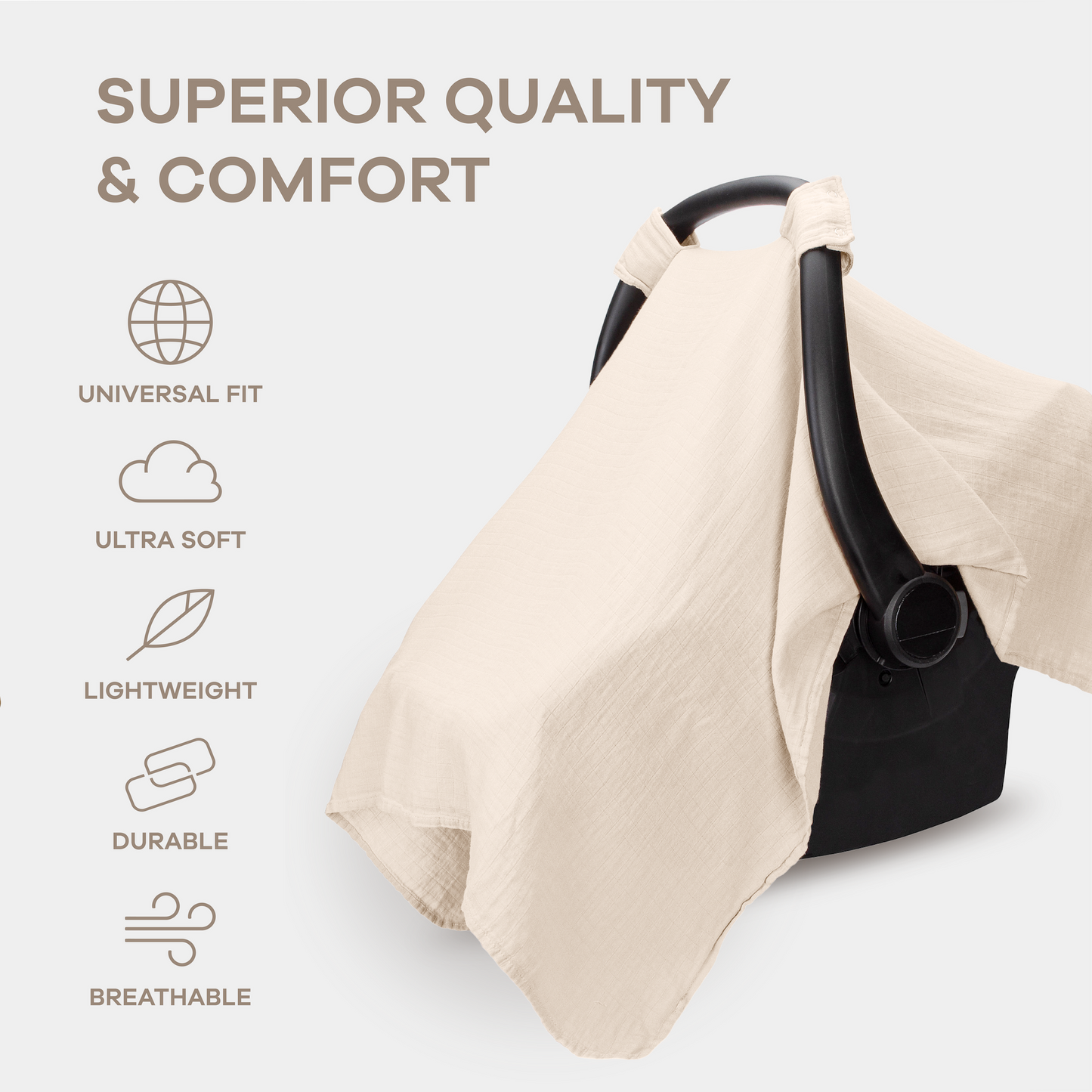 Baby Car Seat Cover in Sand