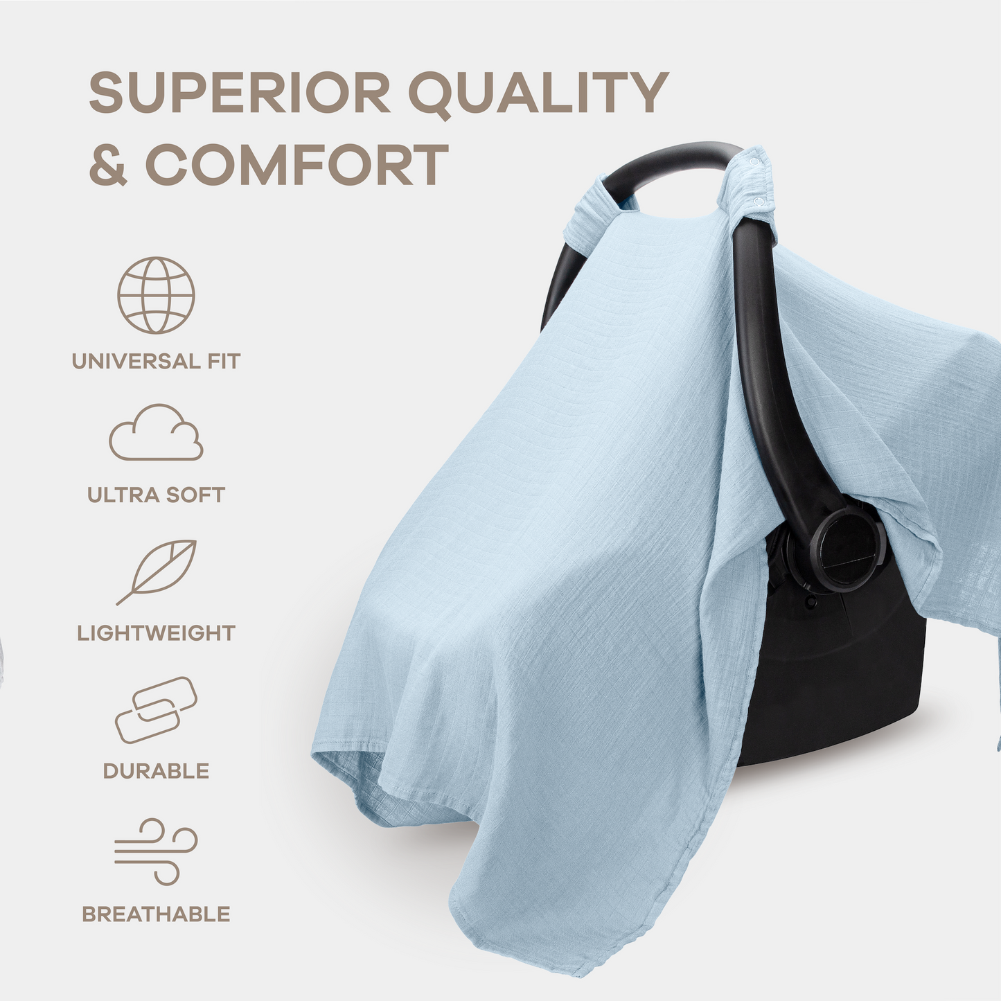 Baby Car Seat Cover in Sky Blue