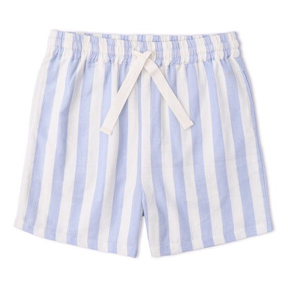 Organic Shirt & Shorts Set - Blue Stripes