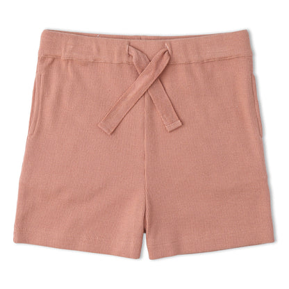 Organic Collar Tee & Shorts Set - Terra Stripes